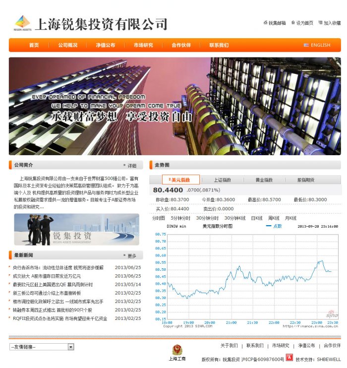 上海锐集投资有限公司页面设计效果图展示1