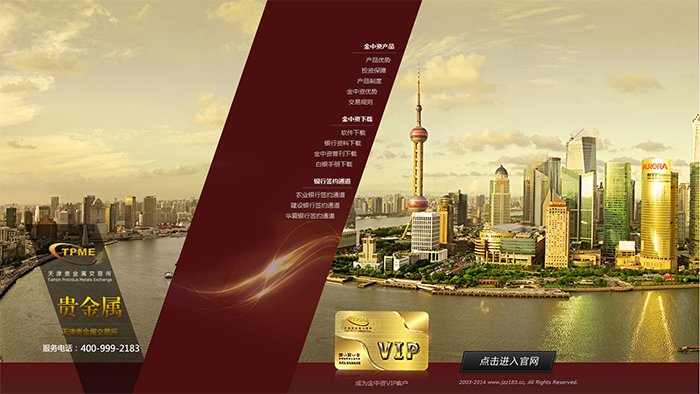 天津金中资贵金属经营有限公司页面设计效果图展示1